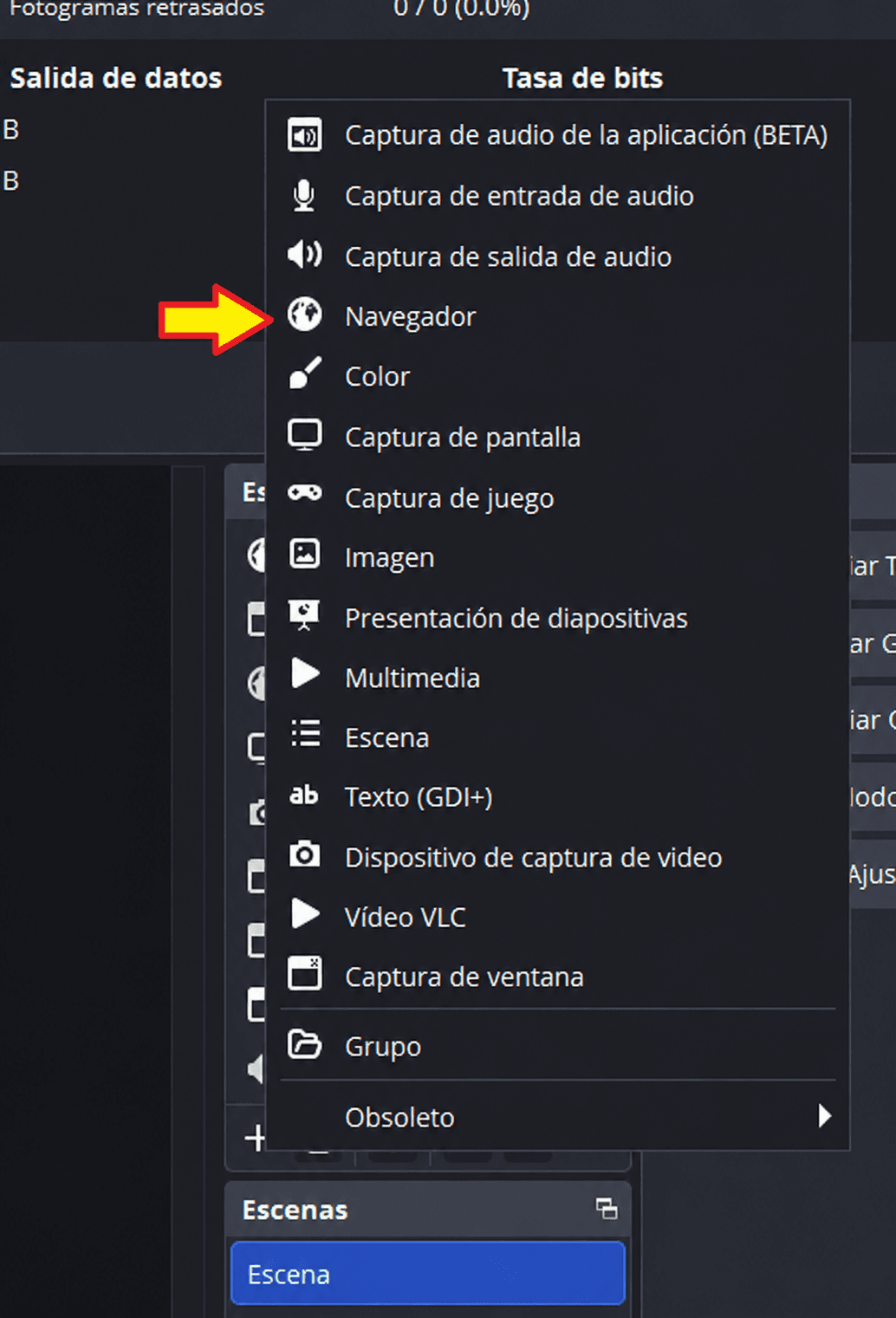 Añadir una Fuente de Navegador en OBS